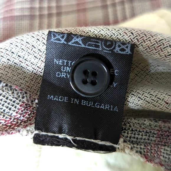 Isabel Marant Plaid Pant Gray Pink Woven Cotton Cropped Straight - Picture 11 of 11